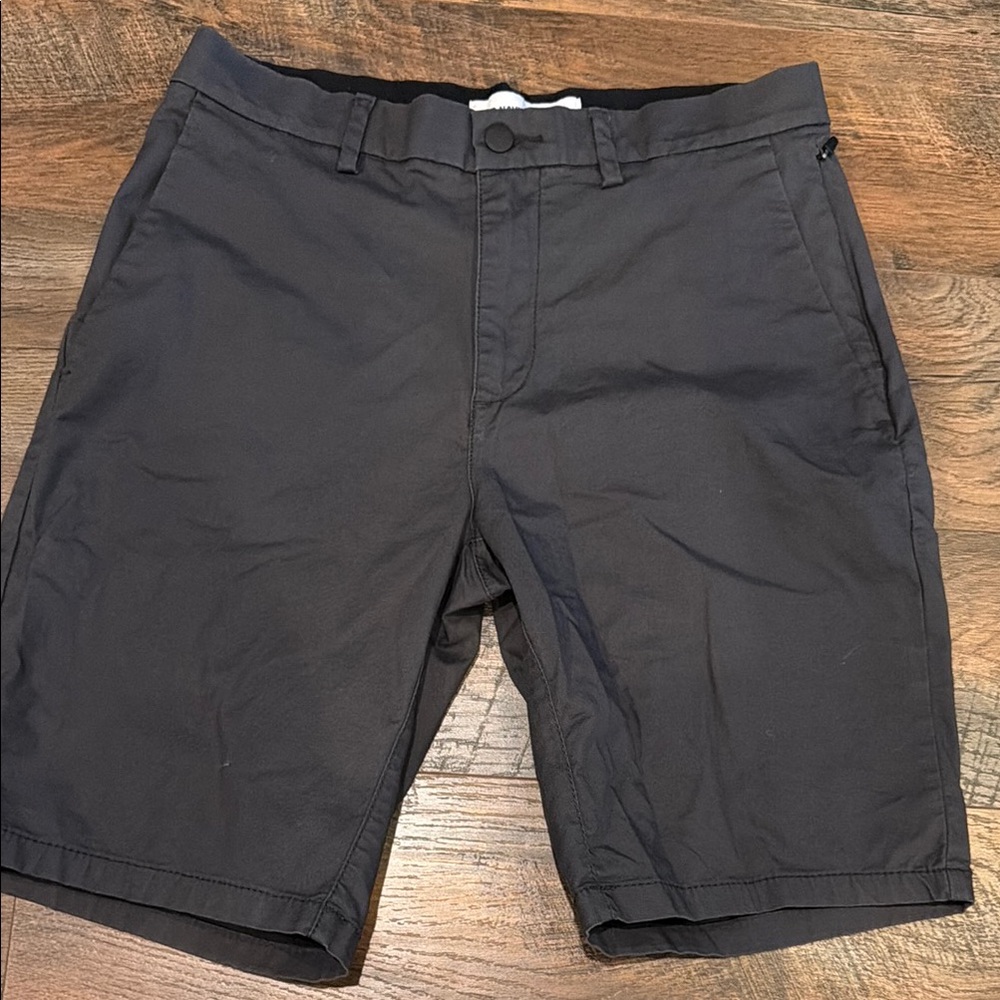 Men's Flat Front Black Shorts - Tailored Everyday Comfort